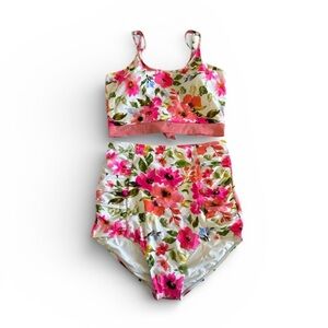 Coral Reef‎ Swim Floral Pink and Green Women's Swim Set